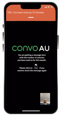 Convo Australia How can I see how many minutes I have used?